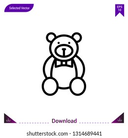 teddy-bear gift vector icon. Best modern, simple, isolated,Gift, flat icon for website design or mobile applications, UI / UX design vector format