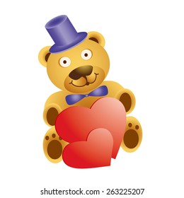teddy-bear with  hearts