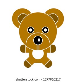 ícono de osito de peluche - juguete de oso de peluche aislado, ilustración de oso de peluche lindo- juguete de oso vector