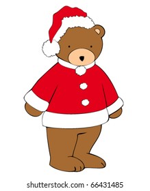 Teddy-bear with Santa Claus Hat.