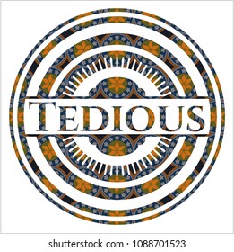 Tedious arabesque style badge. arabic decoration.