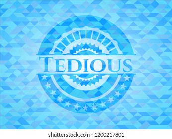 Tedious realistic light blue mosaic emblem