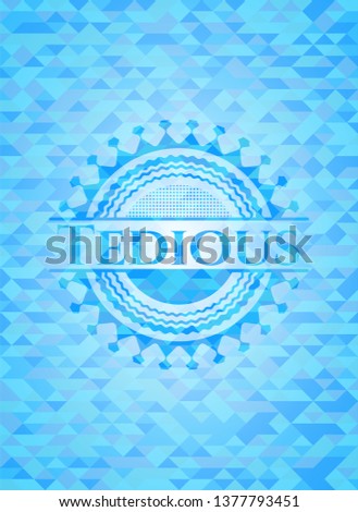 Tedious realistic sky blue mosaic emblem