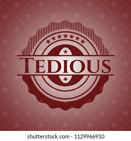 Tedious red emblem. Retro