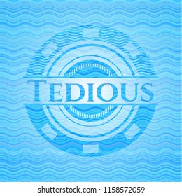Tedious sky blue water wave emblem background.