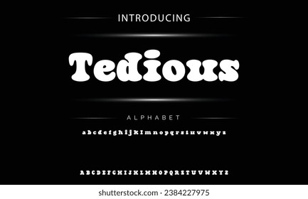 Tedious Vintage decorative font  with label design and background pattern