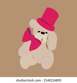 Tedy Bear Flat Illustration Vector