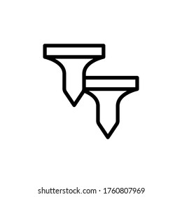 Tee concept line icon. Simple element illustration. Tee concept outline symbol design from golf set. Can be used for web and mobile