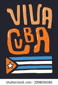 Tee Cuba Havana text with vector illustrations. For t-shirt prints and other uses.