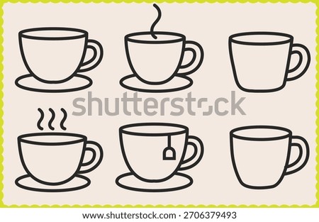 Tee Cup Vector art outline symbol