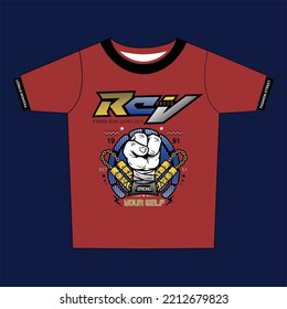 tee design rcv  red  color t-shirt design print roundneck t-shirt  design print