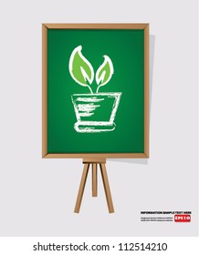 Tee drawing on blackboard background,Vector