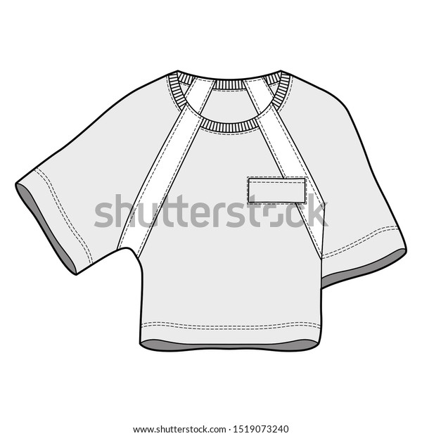 Tee Fashion Flat Sketch Template Stock Vector (Royalty Free) 1519073240