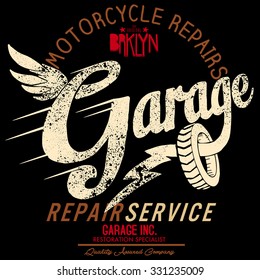 tee graphics,old school car repair,vintage garage,motorcycle garage,vintage graphics for t-shirt