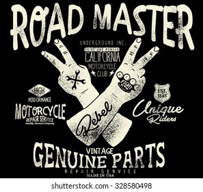 tee graphics,old school graphic for t-shirt,garage and repair service, 