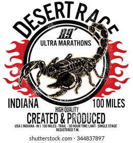 tee graphics,vintage graphics for t-shirt,desert race indiana image design