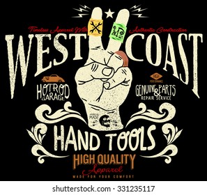 tee graphics,west coast hot rod garage,vintage graphics for t-shirt