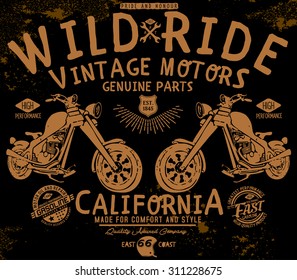 tee graphics,wild ride vintage motors california, 