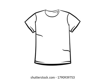 TEE icon flat sketch template.  men's t-shirt symbol. Vector illustration