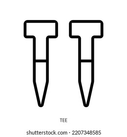 tee icon. Line Art Style Design Isolated On White Background