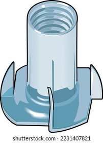 Ilustración del vector de hardware de las tuercas Tee