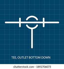 TEE OUTLET DOWN VECTOR SYMBOL OF PUMPING SYSTEM MECHANICAL SYSTEM