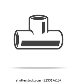 Tee pipe fitting icon transparent vector isolated