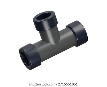 Tee Pipe Icono 3D Ilustración Render