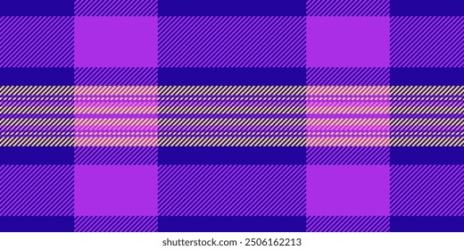 Tee tartán de fondo a cuadros, tela celular a cuadros sin costuras. Textura textil de patrón de Vector de efecto en la paleta de colores índigo y púrpura.