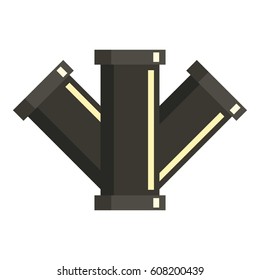 Tee plumbing fitting icon. Flat illustration of tee plumbing fitting vector icon for web isolated on white background