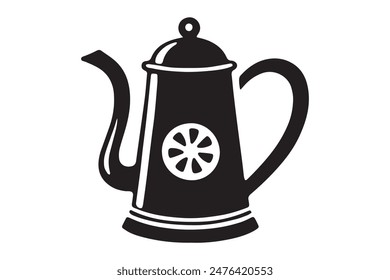 Vector de silueta de icono de la olla aislado sobre un fondo blanco