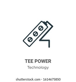 Tee power glyph icon vector on white background. Flat vector tee power icon symbol sign from modern technology collection for mobile concept and web apps design.