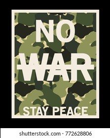 tee print design with camouflage design as vector