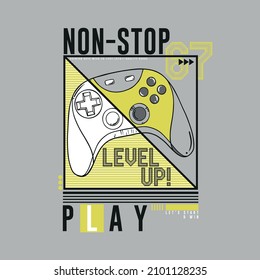 tee print design with gamepad drawn as vector