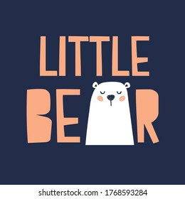 tee print design for kids market with cute bear drawing