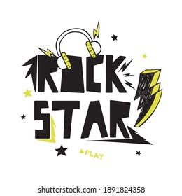 tee print design with rock music concept as vector