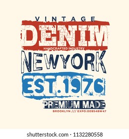 tee print design with typo and brush as vector