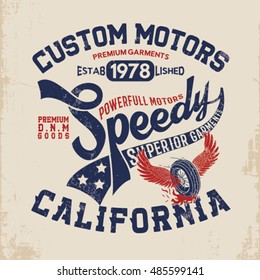 tee print design with typo and texture