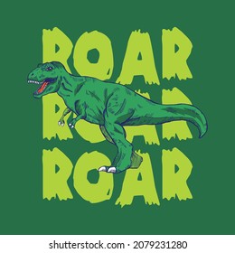 tee print design with vector dinosaur sketch