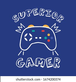 tee print design as vector with gamepad drawing