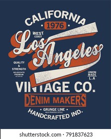 tee print design as vector with grunge texture