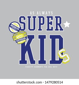 tee print design as vector for kids fashion