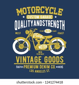 tee print design as vector with motorcycle drawn