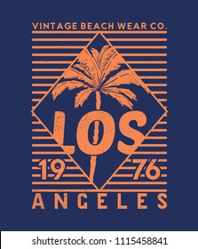 tee print design as vector with palm drawn