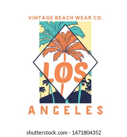 tee print design as vector with palm trees