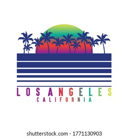 tee print design as vector with palm tree silhouette