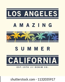 tee print design as vector with palms