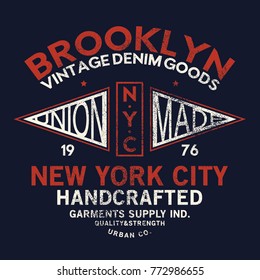 tee print design as vector with typo and grunge texture