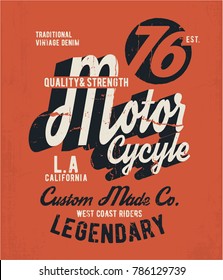 tee print design as vector with typo and grunge texture