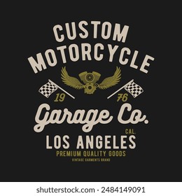 tee print design as vector with vintage motorcycle concept